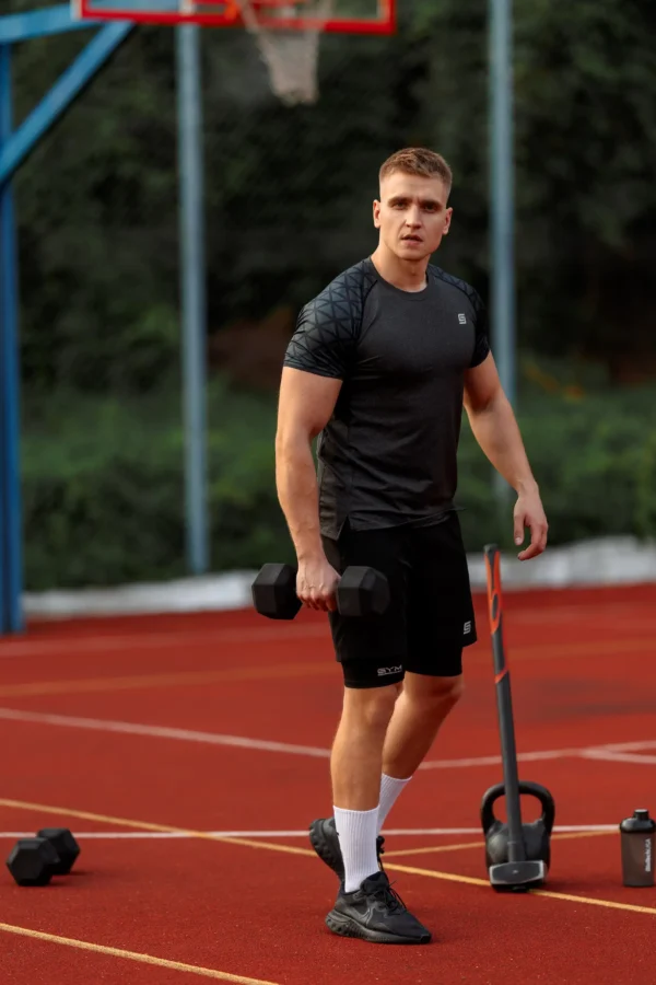 2w1 Gym Compression Active Graphite Plus Koszulka