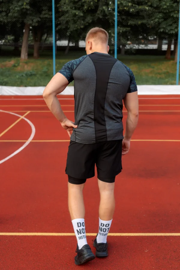 2w1 Gym Compression Active Graphite Plus Spodenki