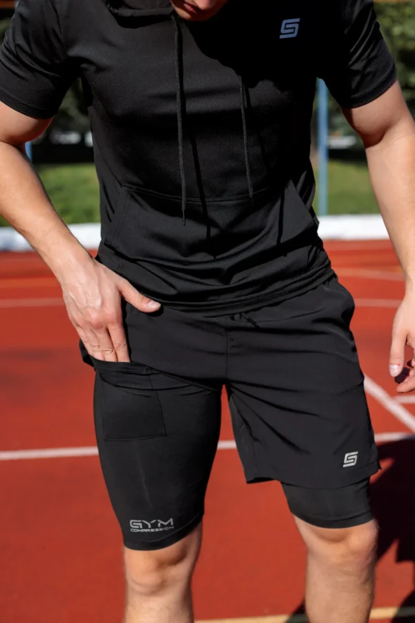 2w1 Gym Compression Street Hood Plus Spodenki