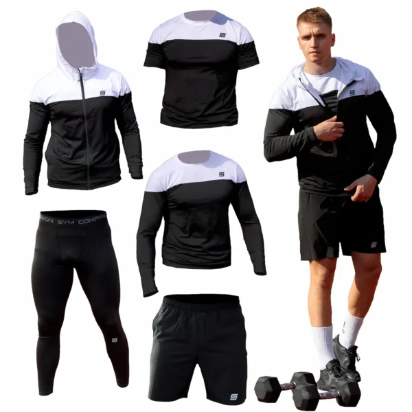 5w1 Gym Compression Black & White