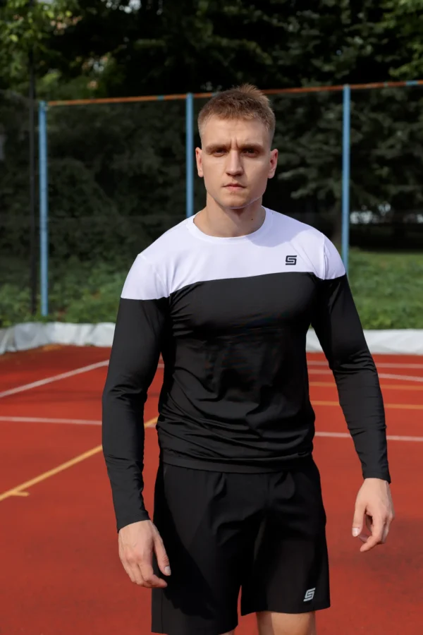 5w1 Gym Compression Black & White Rashguard