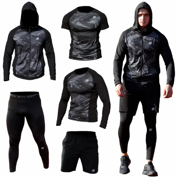 5w1 Gym Compression Black Pixel