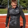 5w1 Gym Compression Black Pixel Rashguard