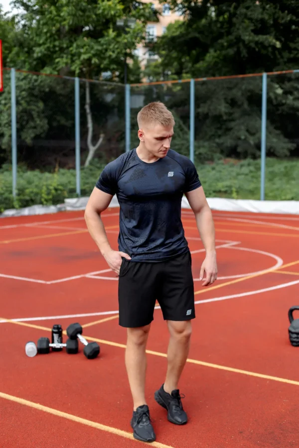 5w1 Gym Compression Blue Shadow Spodenki