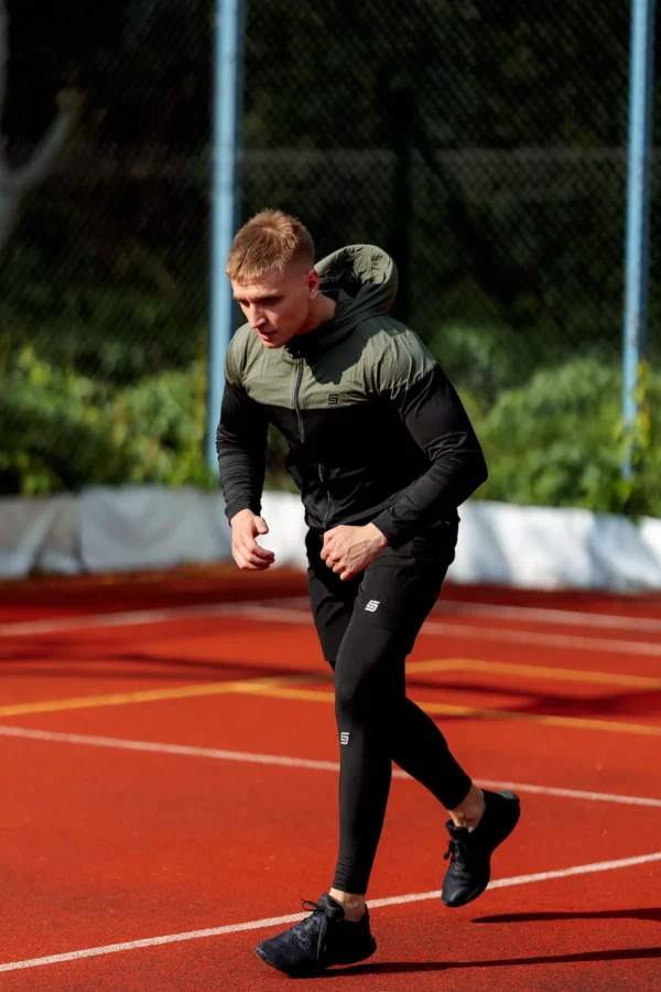 5w1 Gym Compression Olive Black Bluza