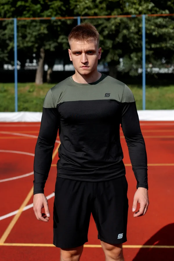 5w1 Gym Compression Olive Black Rashguard
