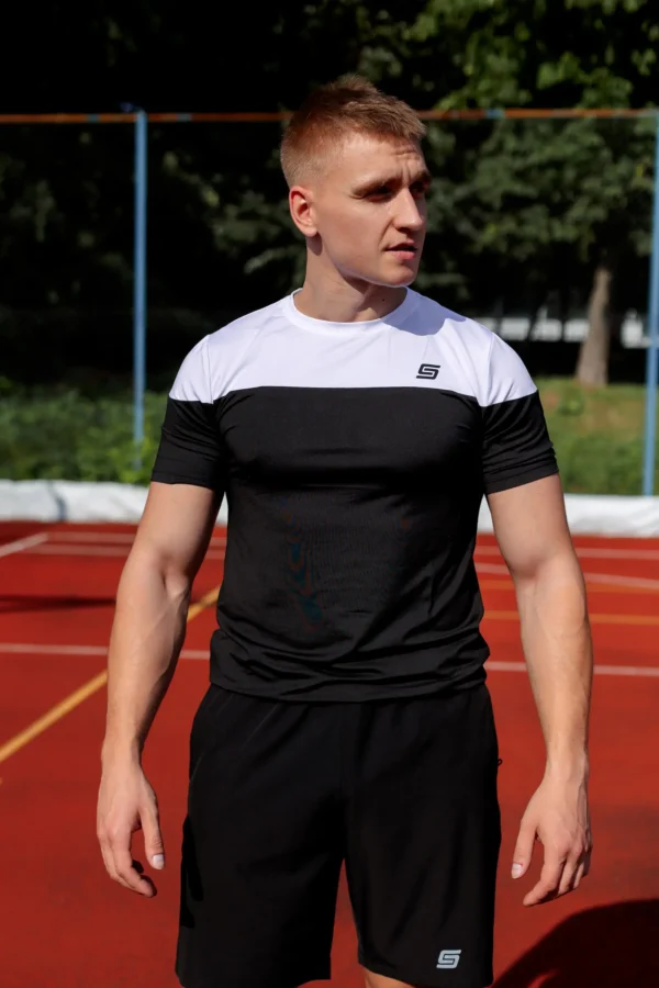 Gym Compression Black & White Koszulka