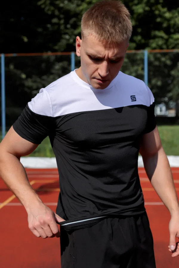 Gym Compression Black & White Koszulka