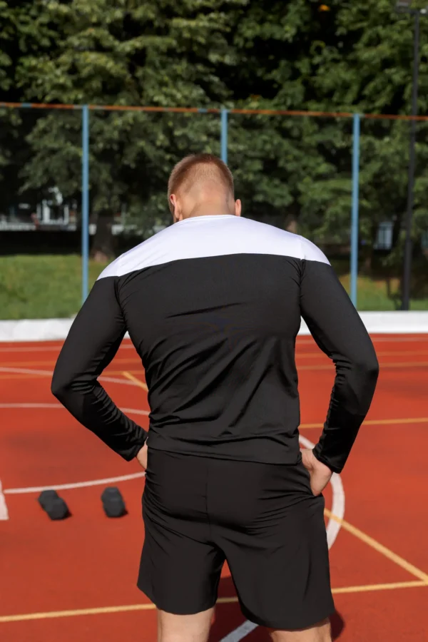 Gym Compression Black & White Rashguard długi rękaw