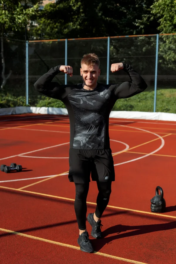 Gym Compression Black Pixel Rashguard z długim rękawem
