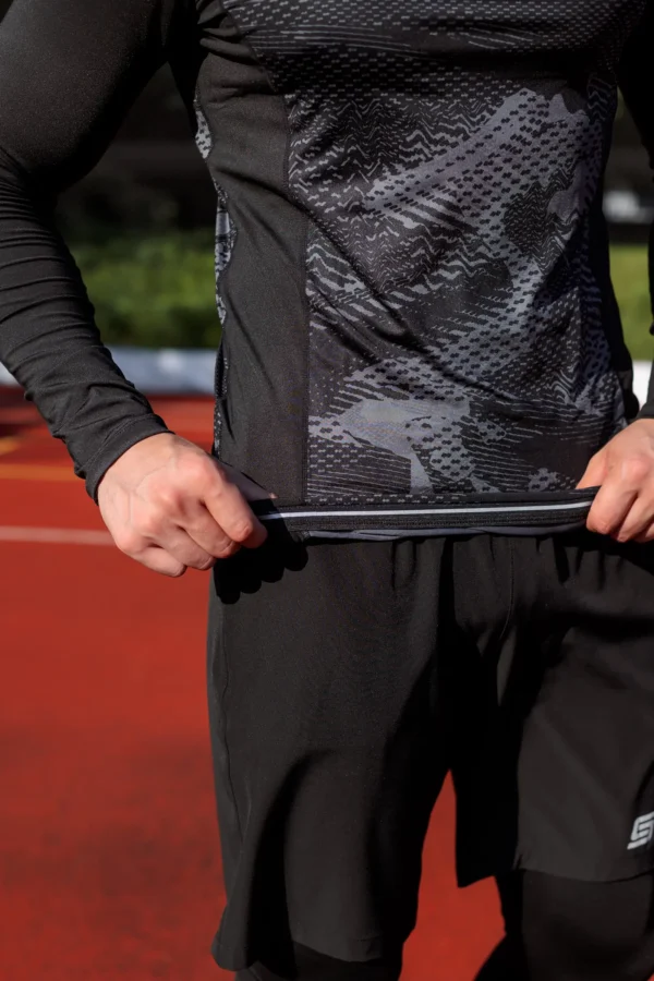 Gym Compression Black Pixel Rashguard z długim rękawem