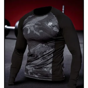 Gym Compression Black Pixel Rashguard z długim rękawem