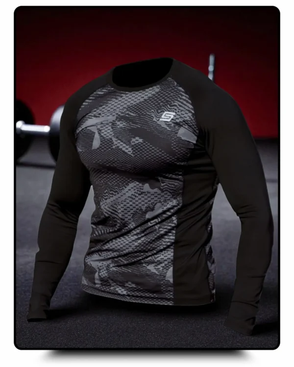 Gym Compression Black Pixel Rashguard z długim rękawem