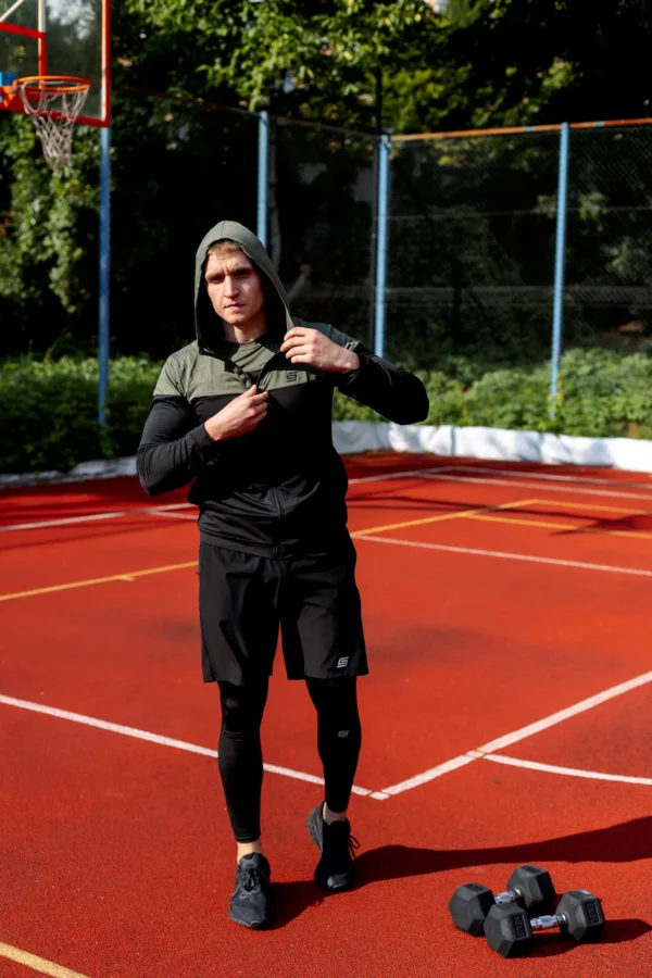 Gym Compression Olive Black Bluza