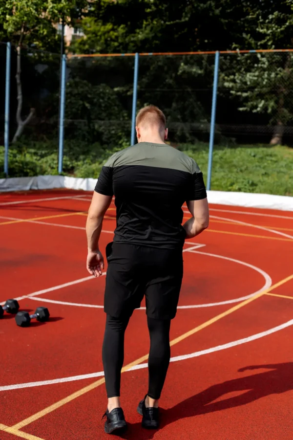 Gym Compression Olive Black Rashguard krótki rękaw