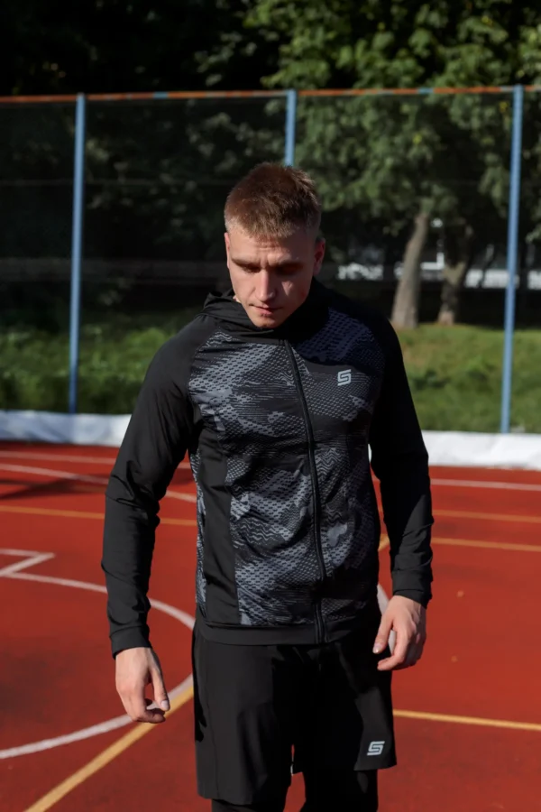 Gym Compression Black Pixel Bluza