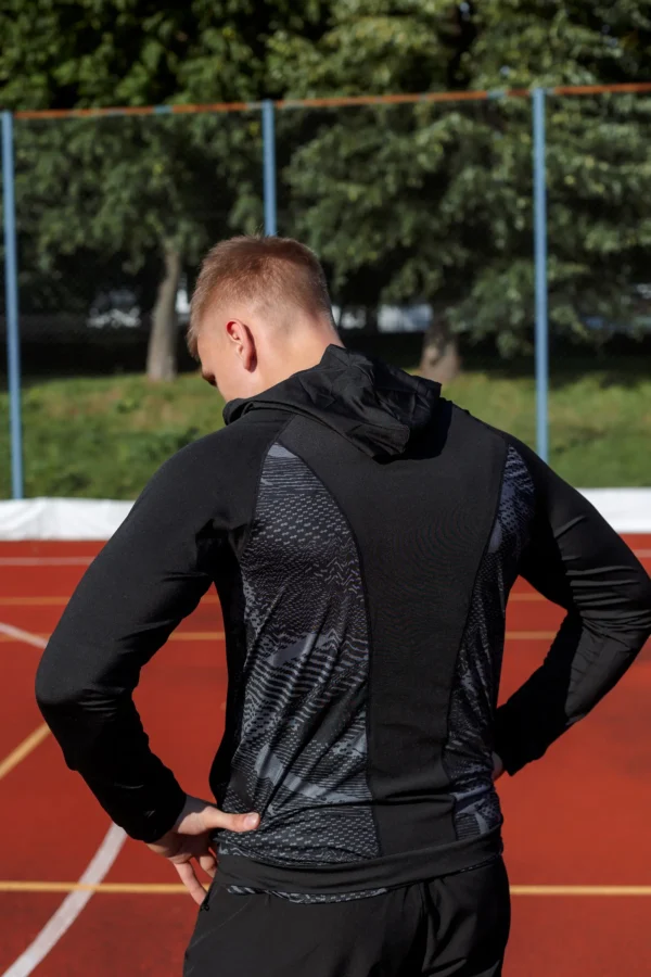 Gym Compression Black Pixel Bluza