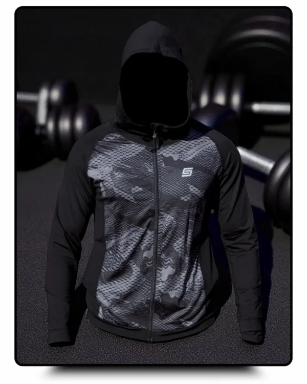 Gym Compression Black Pixel Bluza