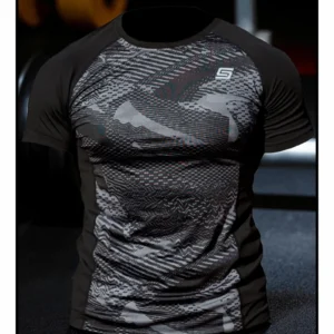Gym Compression Black Pixel Rashguard z krótkim rękawem
