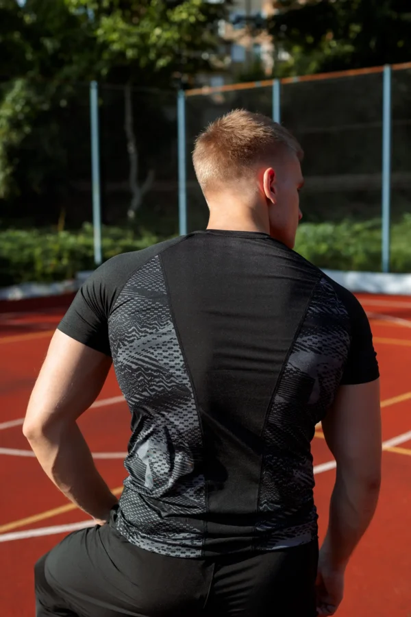 Gym Compression Black Pixel Rashguard z krótkim rękawem