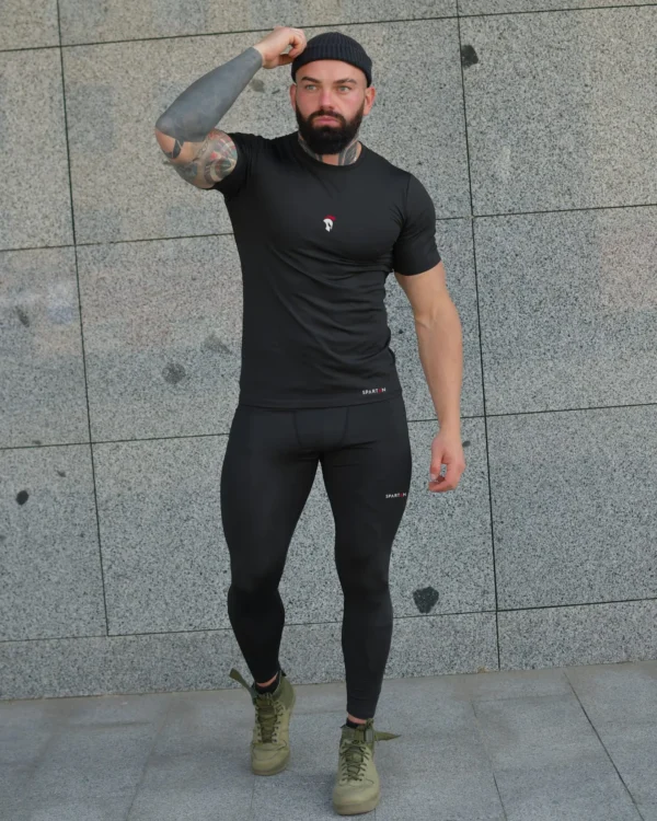 Spartan Black Rashguard z krótkim rękawem