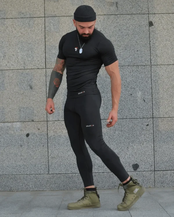 Spartan Black Rashguard z krótkim rękawem