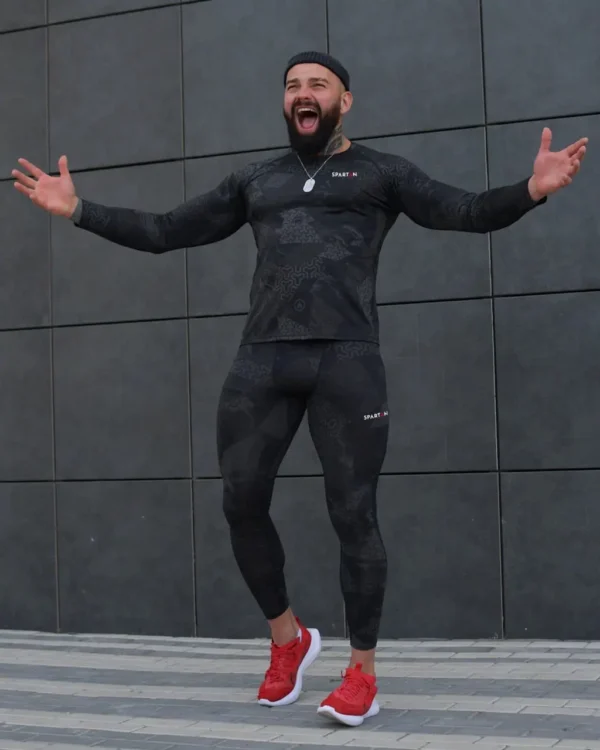 Spartan Black & Grey Rashguard z długim rękawem