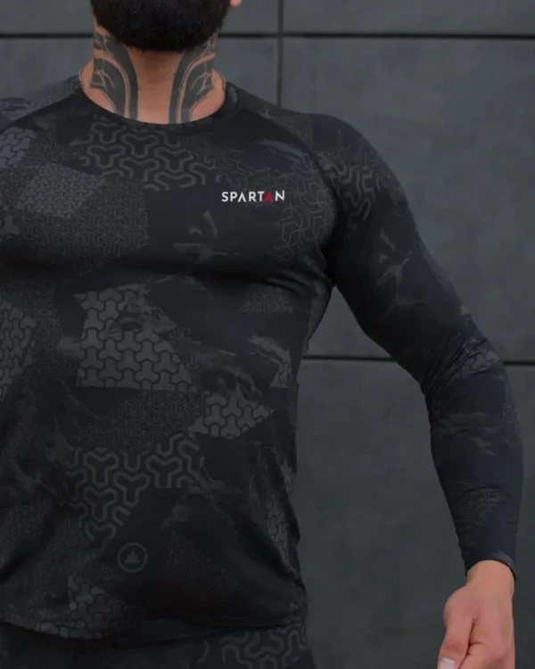 Spartan Black & Grey Rashguard z długim rękawem