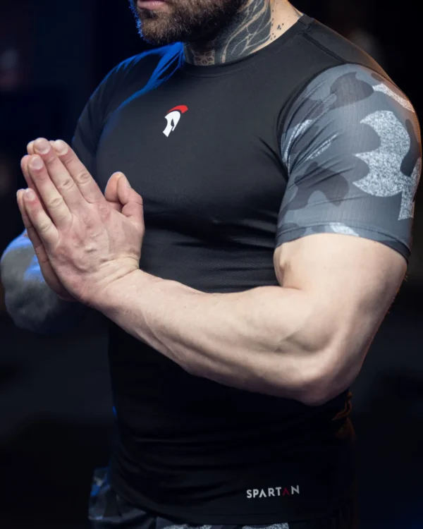 Spartan Grey & Camo Rashguard z krótkim rękawem
