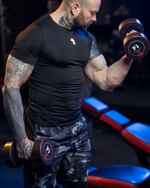Spartan Grey & Camo Rashguard z krótkim rękawem