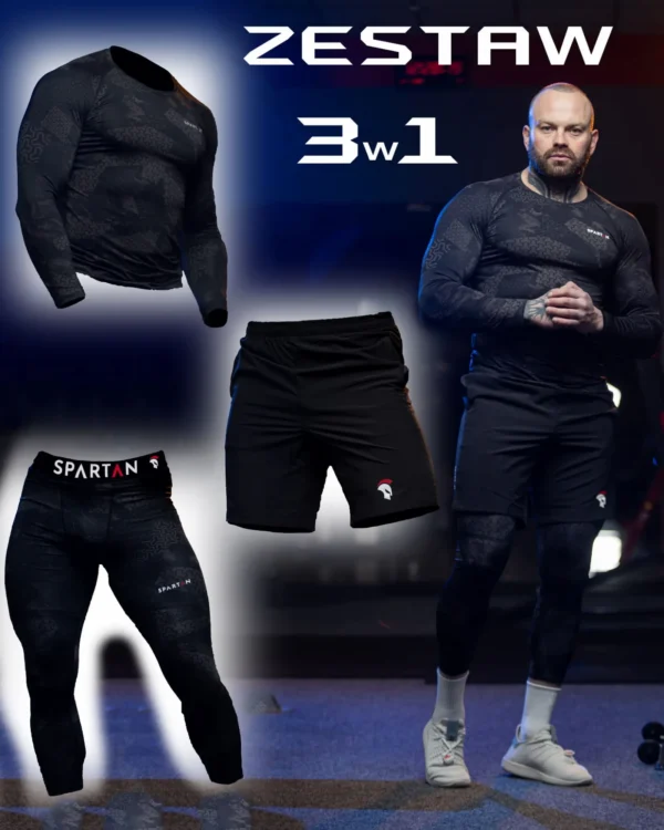 Spartan Black & Grey Zestaw 3w1