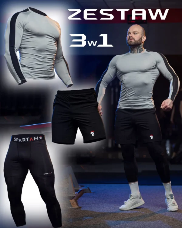 Spartan Grey & Black Zestaw 3w1