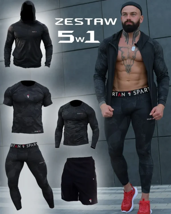 Spartan Black & Grey Zestaw 5w1